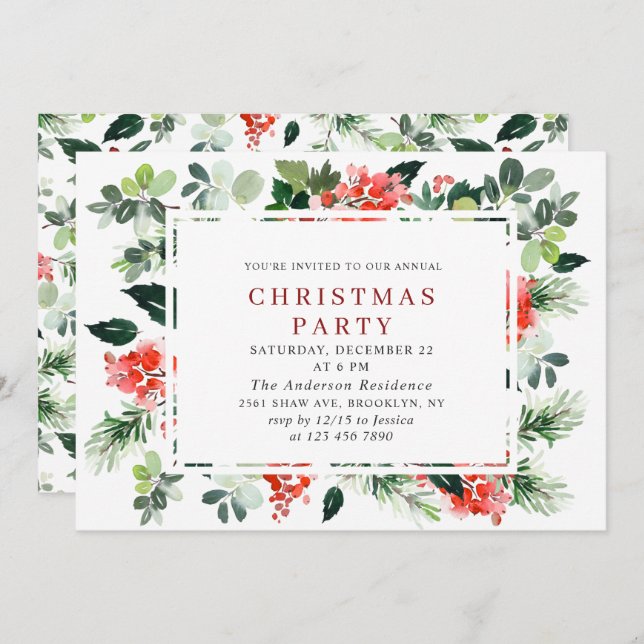 Invitación Fiesta festivo de Navidades de la época de la Navi (Anverso / Reverso)