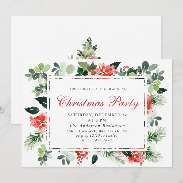 Invitación Fiesta festivo de Navidades de la época de la Navi (Anverso / Reverso)