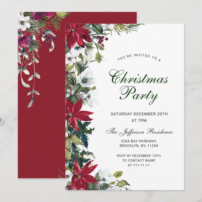 Invitación Fiesta festivo de Navidades de la época de la Navi (Anverso / Reverso)