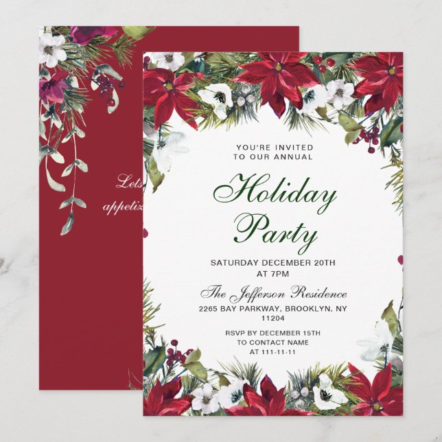 Invitación Fiesta festivo de Navidades de la época de la Navi (Anverso / Reverso)