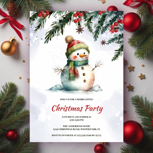 Invitación Fiesta festivo de Navidades de Snowman (Subido por el creador)
