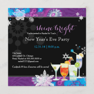 Invitación Fiesta festivo de Noche Vieja de los cócteles