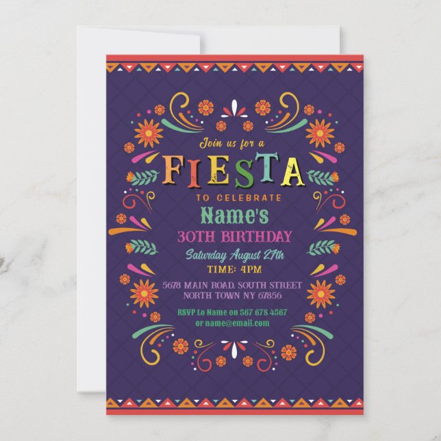 Invitación Fiesta fiesta de cumpleaños invita al Gorra mexica (Anverso)