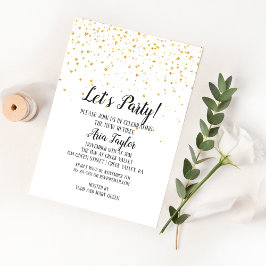 Invitación Fiesta Fiesta de Jubilación de Confetti de Oro