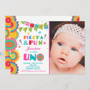 Invitación Fiesta Fiesta Fiesta Fun Turning Uno