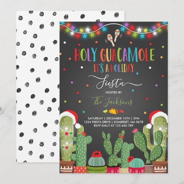 Invitación Fiesta Fiesta invita a Fiesta Santo Guacamole (Anverso / Reverso)