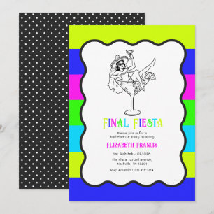 Invitación Fiesta Final de Neon Eléctrico de Soltera