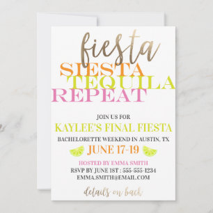 Invitación Fiesta final, fiesta de soltera moderna y brillant