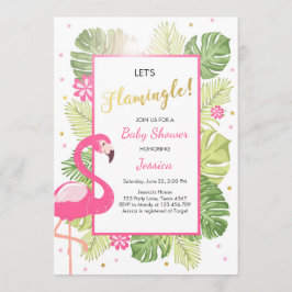 Invitación fiesta Flamingo Luau Tropical Bebe ducha