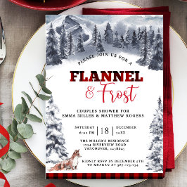 Invitación Fiesta Flannel & Frost Holiday, Montañas y Fox