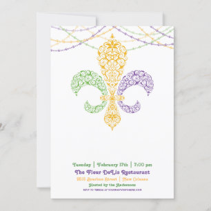 Invitación Fiesta Fleur DeLis de Mardi Gras 2
