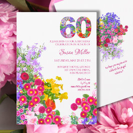 Invitación Fiesta floral 60 cumpleaños - Diseño de celebració