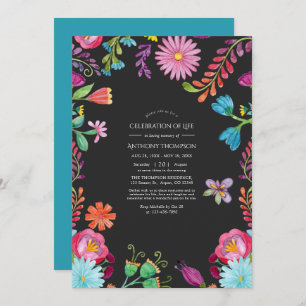 Invitación Fiesta floral acuarela celebración de la vida