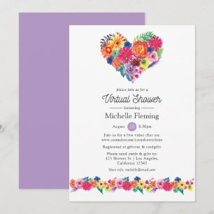 Invitación Fiesta floral Bebé virtual o ducha de novia