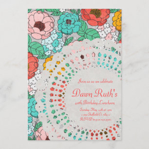 Invitación Fiesta floral Bridal Luncheon garden invitan a tod