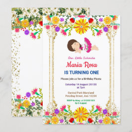 Invitación Fiesta Floral Chica mexicana Fiesta Cumpleaños