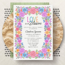 Invitación Fiesta Floral Colorful Bridal Shower