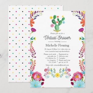 Invitación Fiesta floral de acuarela: Baby Shower virtual