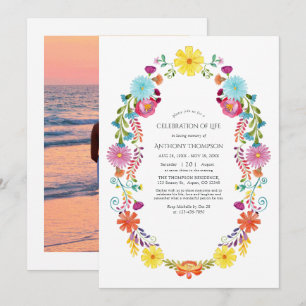 Invitación Fiesta floral de acuarela Celebración de la vida F