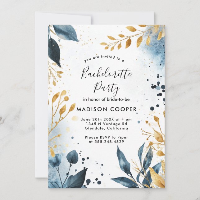 Invitación fiesta floral de Bachelorette (Anverso)