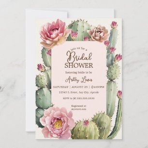 Invitación Fiesta floral de cactus boda boho sueño