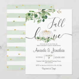 Invitación Fiesta Floral de energía verde de la calabaza blan