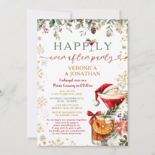 Invitación Fiesta floral de invierno de Navidad Felices para