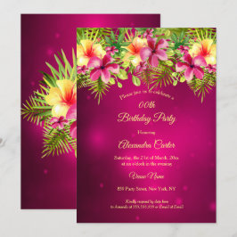 Invitación Fiesta floral de verano de Hibiscus amarillo borgo