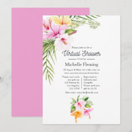 Invitación Fiesta floral de verano tropical virtual para el b