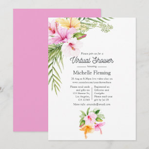 Invitación Fiesta floral de verano tropical virtual para el b