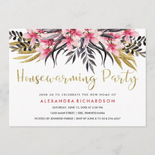 Invitación Fiesta floral del estreno de una casa del falso