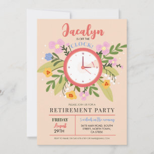 Invitación Fiesta Floral Divertida de Jubilación de Mujeres F