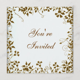 Invitación Fiesta floral dorada