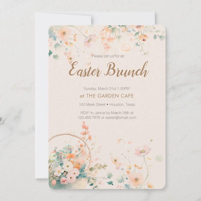 Invitación Fiesta Floral Easter Brunch (Anverso)