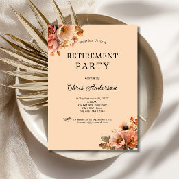 Invitación Fiesta floral elegante moderna de retiro en beige 