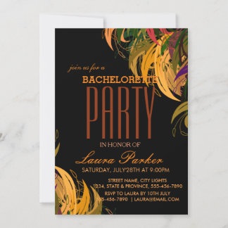 Invitación Fiesta Floral Elegante Naranja Bachelorette