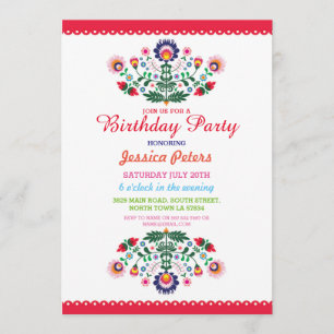 Invitación Fiesta floral Fiesta Mexicana Viva Any Age