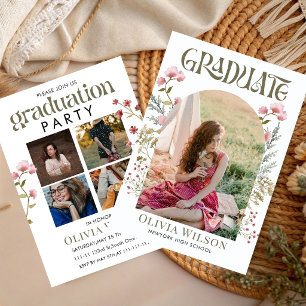 Invitación Fiesta Floral Jardín de Graduación de Flores Silve