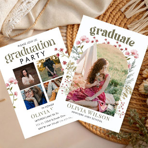 Invitación Fiesta Floral Jardín de Graduación de Flores Silve