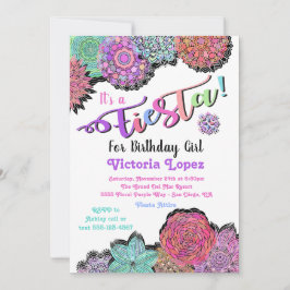 Invitación Fiesta floral mexicana Mandala fiesta de cumpleaño
