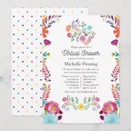 Invitación Fiesta floral mexicana virtual para baby shower