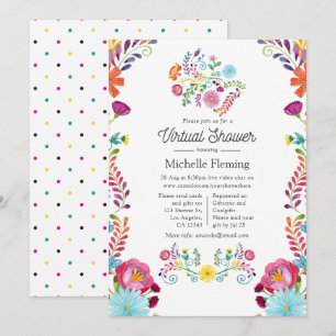 Invitación Fiesta floral mexicana virtual para baby shower