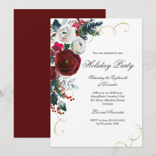 Invitación Fiesta Floral Navideña Remolino de Oro