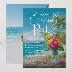 Invitación Fiesta Floral Nocturna en Playa del Océano Tropica