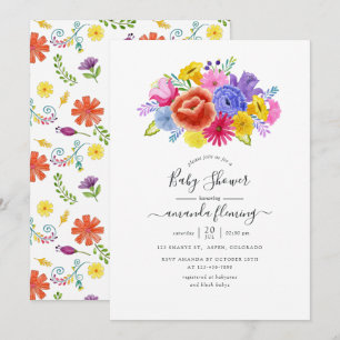 Invitación Fiesta Floral para Baby Shower
