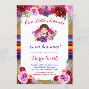 Invitación Fiesta Floral Señorita está en camino de Baby Show