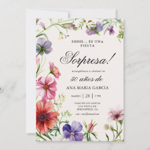 Invitación Fiesta Floral Sorpresa 50 años