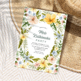 Invitación Fiesta floral tropical de acuarela Mele Kalikimaka