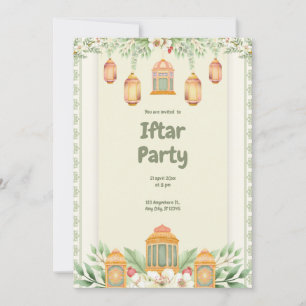 Invitación Fiesta floral verde de Iftar