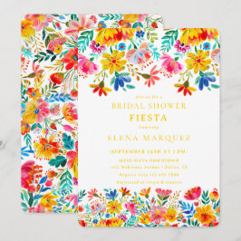 Invitación Fiesta Floral Watercolor Bridal Shower